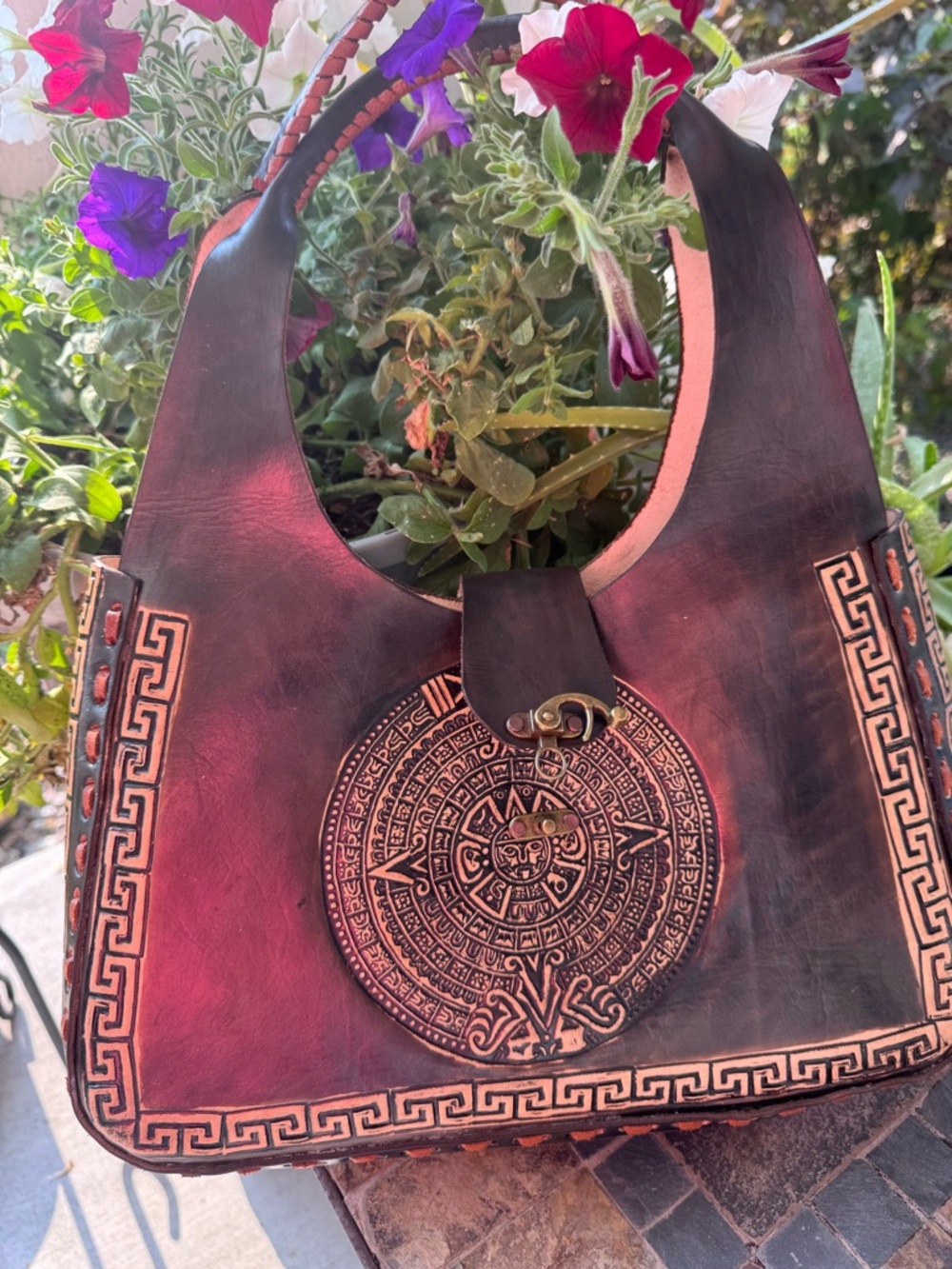 New Artisan Aztec Medallion Shoulder Bag-Brown